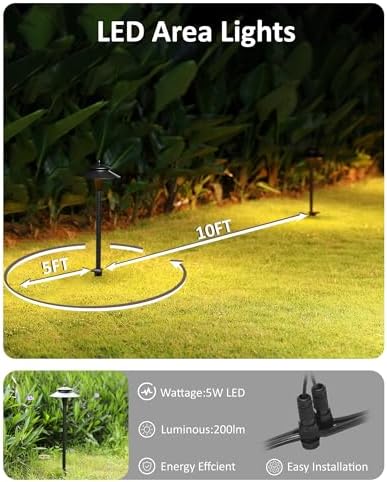 Outdoor Wired Pathway Lights Low Voltage for Yard Area Lighting - Image 4