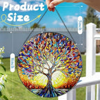 Stained Glass Window Hanging, 8 in Tree of Life Sun Catchers Indoor Window, Stained Glass Suncatcher, Gifts for Women, Her, Wife, Friend and Mom for Mother's Day, Christmas, Birthday - Image 4