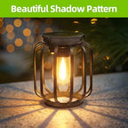 Solar Hanging Lanterns Outdoor Waterproof: 4 Pack Metal Solar-Powered Lights with Hook, Bright Warm Lantern Decor for Outside, Classic Outdoor Lighting for Yard Garden Patio Porch Balcony Decorations - Image 5