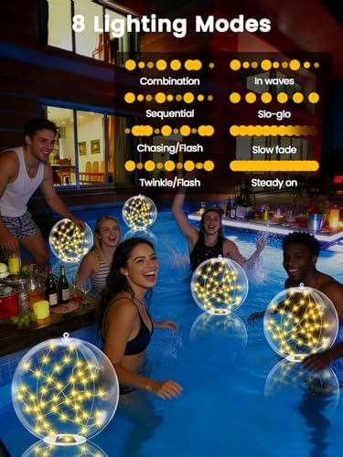 2Pack Floating Pool Lights, 15Inch Solar Powered Pool Ball Light That Float - Image 2