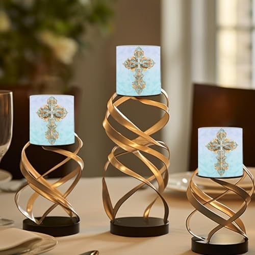 LED Flameless Candles with Realistic Dancing Flame Aesthetic Cross Waterproof Battery Operated with Dual Timer & Remote (4 Pack) for Independence Day Home Indoor $ Outdoor Decor - Image 4