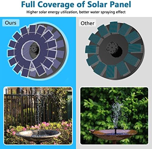 3.5W Outdoor Solar Garden Fountain with 6 Nozzles Floating Solar Fountain Pump for Bird Bath, Aquarium, Garden Fountain - Image 3