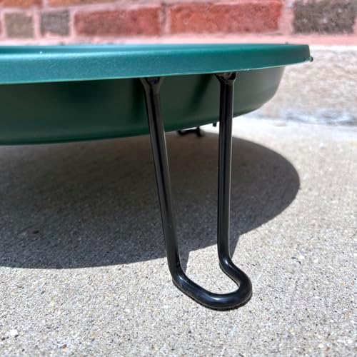 Ground Level Bird Bath - Floor Standing Bird Bath for Patio, Garden, or Deck - Black Steel Wire with Green Dish - Made in USA - Erva BA5SL - Image 3