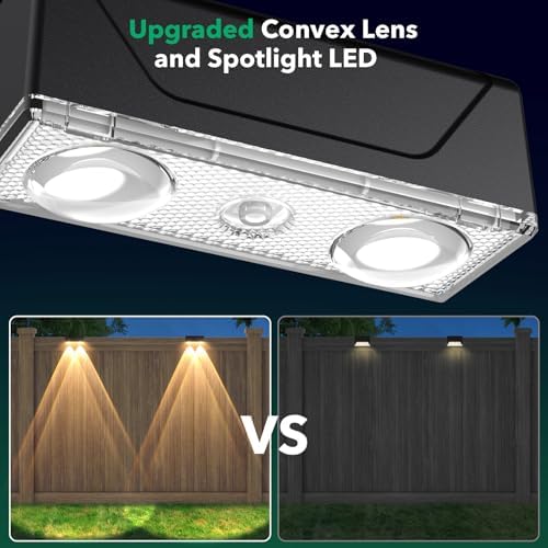 Solar Fence Lights Outdoor, 8 Pack Black Fence Lights Solar Powered - Image 5