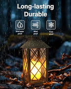 2 Pack 14'' Durable Tempered Glass Solar Lanterns Outdoor Waterproof - Image 4