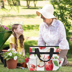 Fruits Half Apples Garden Tool Bag Tote for Men Women Multiple Pockets Wide Mouth Heavy Duty Waterproof Tool Organizer Bag for Outdoor Lawn Yard Portable Gardening Storage With Elasticbands - Image 5