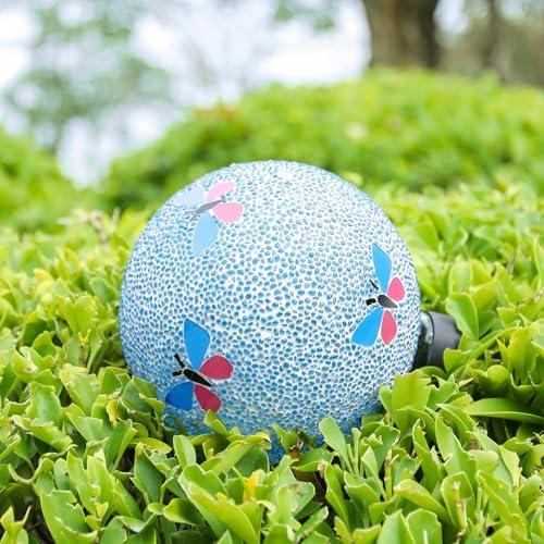 VCUTEKA Gazing Ball, 8" Glass Gazing Balls Sphere for Garden Lawn Outdoor Ornament Yard Decorative, Butterfly - Image 4