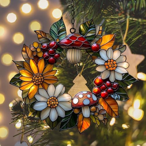 Floral Wreath Acrylic Suncatcher - Image 6