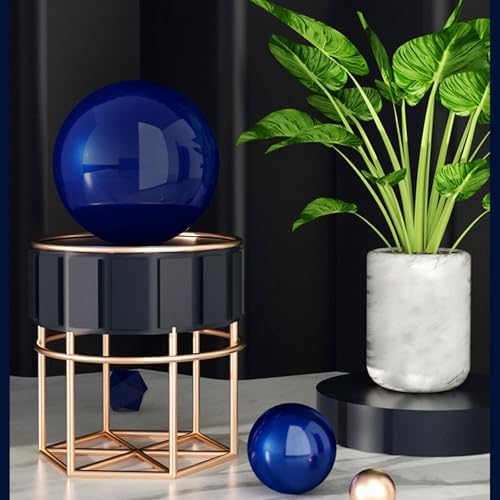 1 Pcs Garden Sphere Mirror Gazing Ball, Stainless Steel Polished Reflective Smooth Hollow Globe Ball, Shiny Decorations Addition to Garden Patio Yard Home, Blue(Size:7.08 in/18 cm) - Image 4