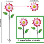 Pink Metal Wind Spinners Outdoor for Garden Yard, 63.4" Kinetic Large Wind Spinner & Sculptures with Stable Metal Stake, Garden Windmill for Yard Lawn Patio Art Decor - Image 2