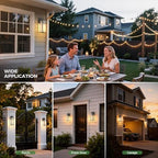 DORESshop 18 Inch Large Size Dusk to Dawn Outdoor Wall Lights, Matte Black Waterproof Anti-Rust Outdoor Light Fixtures Wall Mount with Clear Glass Shade for Porch, Garage, Doorway, 2 Pack - Image 3