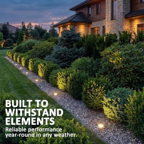 Low Voltage In Ground Lights 6PK 0.6W LED Spotlights 12V AC Outdoor Light 7 Lumens Landscape Lighting Kit 3200K with Spike Stake and Connector for Pathway Garden, Yard, Lawn - Image 4