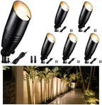 Black LED Outdoor Spotlights, Durable Low Voltage Landscape Lighting, Aluminum Waterproof Uplights for House, Garden, Lawn Without MR16 Bulb 6 Pack by Varmtalys