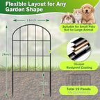20.58ft (L) x 24in (H) Decorative Garden Fence Panels - Animal Barrier Fence No Dig Fencing Rustproof Metal Wire Edging Panel Border Apply to Dog Fencing for Yard Outdoor Decor Flower Beds - Image 5