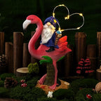 Flamingo Gnome Solar Garden Statue Outdoor Figurine Decor Lights - Image 5