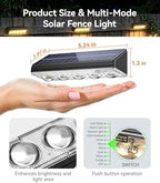 KOOPER Solar Fence Lights Outdoor Waterproof, 8 Pack Warm White & 9 Fixed Colors & Color Changing Fence Lights Solar Powered, Solar Lights Outdoor Fence for Outside Backyard Railing Patio Wall Deck - Image 6