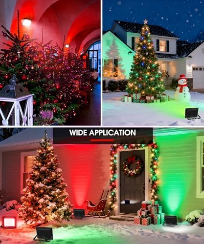 L LOHAS LED Red and Green Christmas Flood Light Outdoor 50W Dusk to Dawn - Image 3