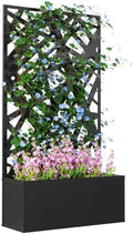Outsunny Metal Raised Garden Bed with Trellis, Irregular Line Cut-Outs by Outsunny