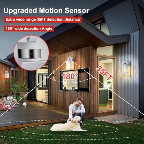 Porch Lights Outdoor with Remote, Motion Sensor Exterior Lighting Fixtures - Image 5