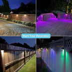 Bridika Solar Fence Lights, Outdoor Waterproof Warm White & Color Glowt, LED, for Backyard, Patio, Deck Railing, Stair Handrail, Pool and Wall (8 Packs) - Image 3