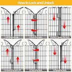 COLRASN 10 Panels No Dig Decorative Garden Dog Fence Outdoor for Yard, 40in(H) x 24.16ft(W) with Latch Tall Animal Barrier Fenceing Panels, Rustproof Ground Stakes Temporary Wire Screen for Patio - Image 5