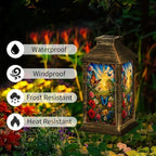 Solar Lantern Vibrant Butterfly Floral Outdoor Waterproof Garden Hanging Lantern Solar Powered Lighting Outside Solar Light for Patio Yard Camping, Gifts for Women Mom - Image 3