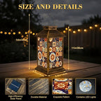 Solar Lantern Outdoor Waterproof Mexican Talavera Ceramic Tiles Spanish Maiolica Colorful Decorative Garden Decor LED Hanging Solar Lights Tabletop Lamp Gifts for Women Mom Outside Yard Patio Porch - Image 2