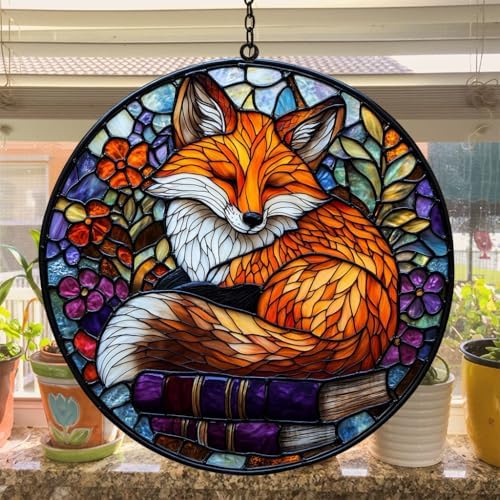 Fox and Flowers Acrylic Suncatcher - Image 4