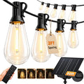 Solar String Lights Outdoor Waterproof, 60FT(54+6) 26 LED S14 Shatterproof Edison Bulbs, 2FT Spacing, 3 Modes, Dimmable, Timer, USB Solar Powered Hanging Patio Lights for Outside, Backyard by Unknown