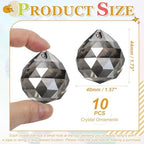 Crystal Ball Prisms, Sun Catcher Hanging Prism Sun Catcher Pendant 44mm / 1.73Inch & 10 Pack & Smoky Gray-Fitting for (Outdoor/Indoor/Windows/DIY Decor/Feng Shui/Chandelier) - Image 2