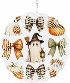 10 Inch Halloween Wind Spinner for Yard and Garden, Cartoon Cute Ghosts Pumpkin Bow Flowers Hanging Ornaments Outdoor 3D Kinetic Wind Sculpture Spinners Indoor Outdoor Patio Décor Ornaments Gift by Unknown
