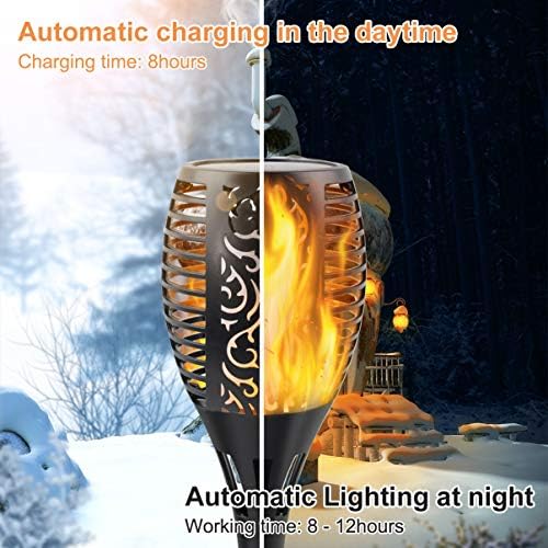 8Pack Flickering Solar Lights Outdoor Dancing Flame 3 Installation - Image 4