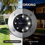 LYHOPE Solar Ground Lights Outdoor, 16 Pack 8 LED Solar Disk Lights - Image 5