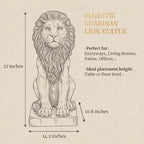 Lion Statue, Outdoor Garden Statues 27in Tall, Dark Gray - Image 5