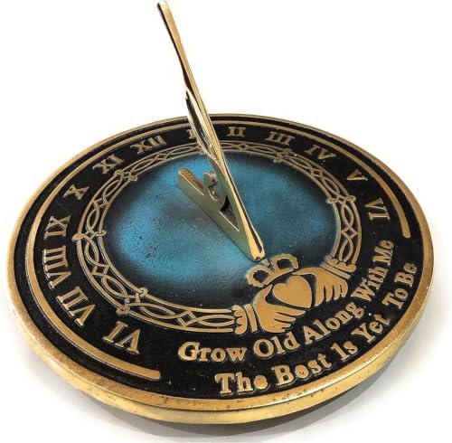 Romantic Sundial Garden Decor with “Grow Old with Me” Quote – Cast Metal Outdoor Sundial Statue for Patio, Yard & Garden – Anniversary, Wedding & Couple Gift – 10 Inch - Image 5