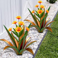TOMBABY Huge Metal Agave Plants Outdoor Decoration Outdoor Garden Decorated with Flowers Mexican Yard Art Plant Garden Gift (Green 2 Pack) by TOMBABY