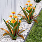TOMBABY Huge Metal Agave Plants Outdoor Decoration Outdoor Garden Decorated with Flowers Mexican Yard Art Plant Garden Gift (Green 2 Pack) by TOMBABY