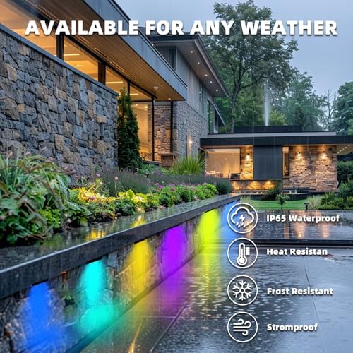 Kaqur 8 Pack 7 Inch 5W RGBCW Retaining Wall Lights, App & Remote Control - Image 6