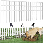 31ft(L) x 13in(H) Animal Barrier Fence, 22 Panels No Dig Garden Fence for Dog Rabbit, Rustproof Anti Digging Barrier, Garden Edging Border Ground Defense for Outdoor, Yard, Patio, White by AVELOTUUG