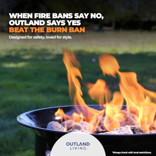 Outland Living Portable Propane Fire Pit, 19-inch, 58,000 BTU with Fire Pit Cover & Carry Kit, Smokeless Gas Firebowl | Perfect for Camping, Patio, Backyard, Tailgating, Deck, RV| Black 893 Deluxe - Image 3