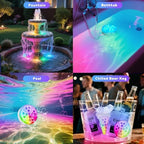 Pool Lights for Above Ground Pools, Rechargeable 10 Color Changing Submersible LED Lights with Remote & 6 Modes, IP68 Waterproof Underwater Light for Swimming Pool Fountain Pond Hot Tub (2 Pack) - Image 7