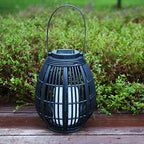 Rattan Solar LED Lantern – Waterproof Outdoor Decorative Lights for Garden, Patio, Ambient Lighting - Image 2