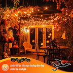 JMEXSUSS 4 Pack Solar Halloween Lights, 33FT 100 LED Orange Fairy Lights - Image 4