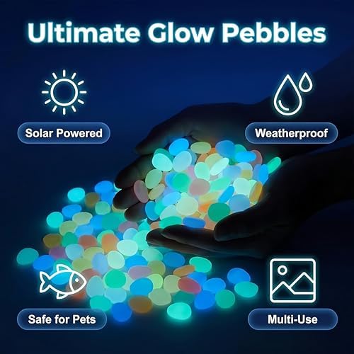Colorful Glow-in-The-Dark Garden Stones,Night Guide Pebbles,for Aquarium Fish Tank Sidewalk Garden Path Patio Terrace Lawn Yard Ornaments Colorful Cobbles Decor (600, Green) - Image 6