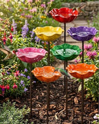 Handmade Flower Garden Stake Decorative,Metal Bee Watering Station Bird Bath Bowl,Mini Small Grace Outdoor Butterfly Pollinator Water Features Sculptures and Decor Wildflower Wildflower for Outside by Unknown