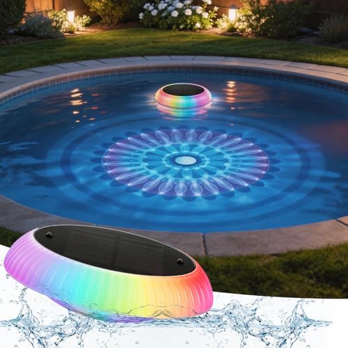 Solar Floating Pool Lights, 6.5in 3200mAh RGB Up and Down Color Changing by Soiarllt