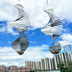Hanging Wind Spinners,3D Spiral Highly Reflective Stainless Steel Metal Wind Spinner Outdoor Garden Decor,Bird Devices Deterrent to Scare Away Yard Birds12in 2Pcs - Image 4