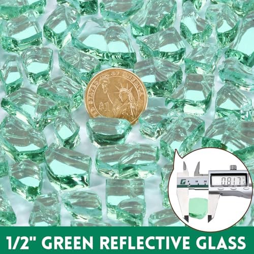 GasSaf 1/2 Inch Green Fire Glass Reflective Tempered Fireglass, 20 lb - Image 2