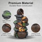 4-Tiered Outdoor Tabletop Water Fountain 17.9” - Image 4