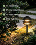 LITFIT 6Pack Low Voltage Pagoda Landscape Lighting, 12V Pathway Light Wired - Image 2